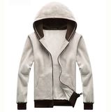 Customizing Sweatshirt, Men's Solid Color Plain Sweatshirt with Hoody