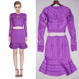 Long Sleeve T-Shirt& Lotus Leaf Bandage Women Dress