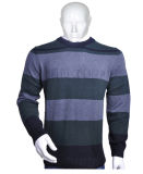Custom Striped Cardigan Fleece Crew Neck Sweatshirt