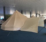 4m-6m Fireproof Waterproof Hotel Tent Camping Canvas Bell Tent with Awning Tarp