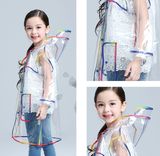 Children Raincoat EVA Transparent Clear Rainwear Hooded Outdoor Touring Rain Coat