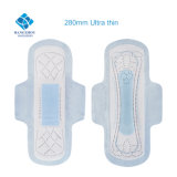 OEM 280mm Ultra Thin Feminine Sanitary Pad with Blue Printed Color and Adl
