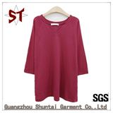 Wholesale Cotton Simple Pure Color V-Neck Short T Shirt