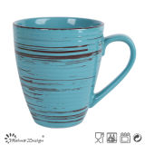 Antique Blue with Brush Ceramic Mug