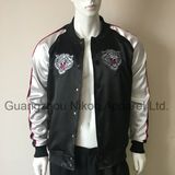 OEM Custom Fashion Embroidered Logo Satin Jacket