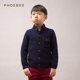 100% Lambswool Blue Kids Coats for Boys in Winter