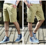 Cool Mens Print Khaki Chinos Cotton Shorts