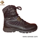 Black Leather Tactical Military Boots in Atheletic Cement (WTB032)