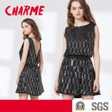 Machine Embroidery Hollow Back Sequins Beading Party Dress
