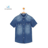Fashion Blue Boys' Short Sleeve Denim Shirt by Fly Jeans