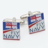 Wholesale Custom UK Fly Navy Silver Metal Cufflinks