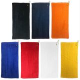 Economy Golf Towel with Grommet and Hook, Cotton Terry Velour