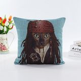 Decorative Faux Linen Transfer Print Cushion Fashion Pillow (LPL-633)