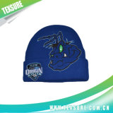 Customized Style Blue Knitted/Knit Winter Hats with Logo Embroidery (068)
