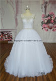 White Illusion Back Beading Decoration Lace Wedding Dress