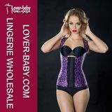Woman Purple Rubber Latex Waist Trainer Cincher (L42642-2)