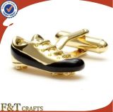 Golden Shoes Shape Custom Logo Metal Cufflinks (FTCF9301J)