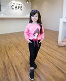 2015 Ks45 Children Apparel for Wholesale Fashion Spring Autumn Two-Piece Suits Microfleece Casual Kids Clothes T-Shirt + Pants Suits