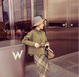 Ws1143 Fashion Ladies Turtle Neck Sweater Skirt Suit