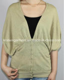 Women Knitted V Neck 3/4 Sleeve Cardigan with Buttons (11SS-193)