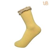 Women Solid Lace Cotton Sock