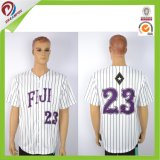 Dreamfox Polyester Dri Fit White Men Blank Custom Baseball Jersey Stripe