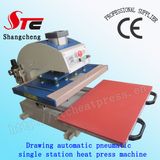 CE Certificate Drawing Pneumatic Heat Press Machine 40*40cm Automatic T-Shirt Heat Transfer Machine Single Station Heat Transfer Machine Stc-Qd08