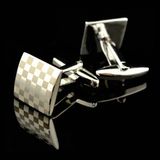 Wedding Cuff Links Check Pattern Cufflinks Hlk30613