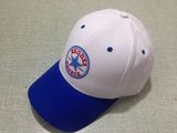 China Factory OEM Produce Custom Logo Embroidered White&Blue Cotton Twill Baseball Cap