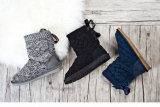 High-Grade Wool Snow Boots Bow Tie with Snow Boots