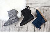 High-Grade Wool Snow Boots Bow Tie with Snow Boots