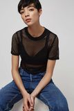 2017 High Quality Black Mesh Women Airtex Crop Tee Wholesale