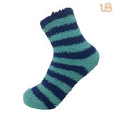 Women's Color Striped Fuzzy Red Socks