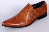 Brown Snake Pattern Leather Mens Formal Dress Shoes