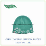 Children Light Green Snow Jacquard Knit Hat