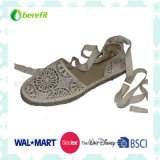 Canvas Upper with Hollowed Design, Women's Sandals