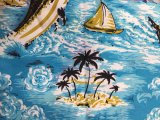 Various Coconut Tree Beachwear Shirt Shorts Printed Peach Polyester Fabric
