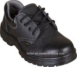 Factory Production Black Soft Leather and Litchi Stria safety Shoes