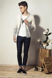 100%Cotton Fashion V-Neck Knit Men Cardigan Sweater with Button