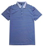 Men's 100 Cotton Blue Stripe Polo Shirt