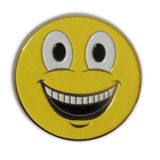 Metal Smile Face Pin Badges with Color Filling