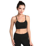 Black Strappy Yoga Bra for Women Sportwear Activewear High-Impact