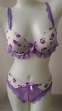 Romanitc Sexy Flower Print Lace Lingerie Bra and Panty Set