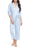 Lady's Short Sleeves Pajamas with Patterned