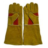 Golden Heavy Duty Leather Hand Protection Welding Gloves