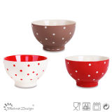 Dots Design Ceramic Footed Soup Bowl