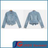 Army Style Women Denim Bleached Jacket Garment (JC4073)