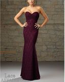 2015 Fashion Lace Mermaid Fushia Bridesmaid Dresses Bd726