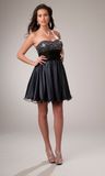 Beaded Tulle and Satin Black Popular Cocktail Dresses (CD3009)