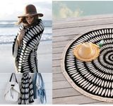 Suprfine Fiber Round Beach Towel Cappa Cicrcle Beach Blanket with Tassels